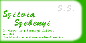 szilvia szebenyi business card